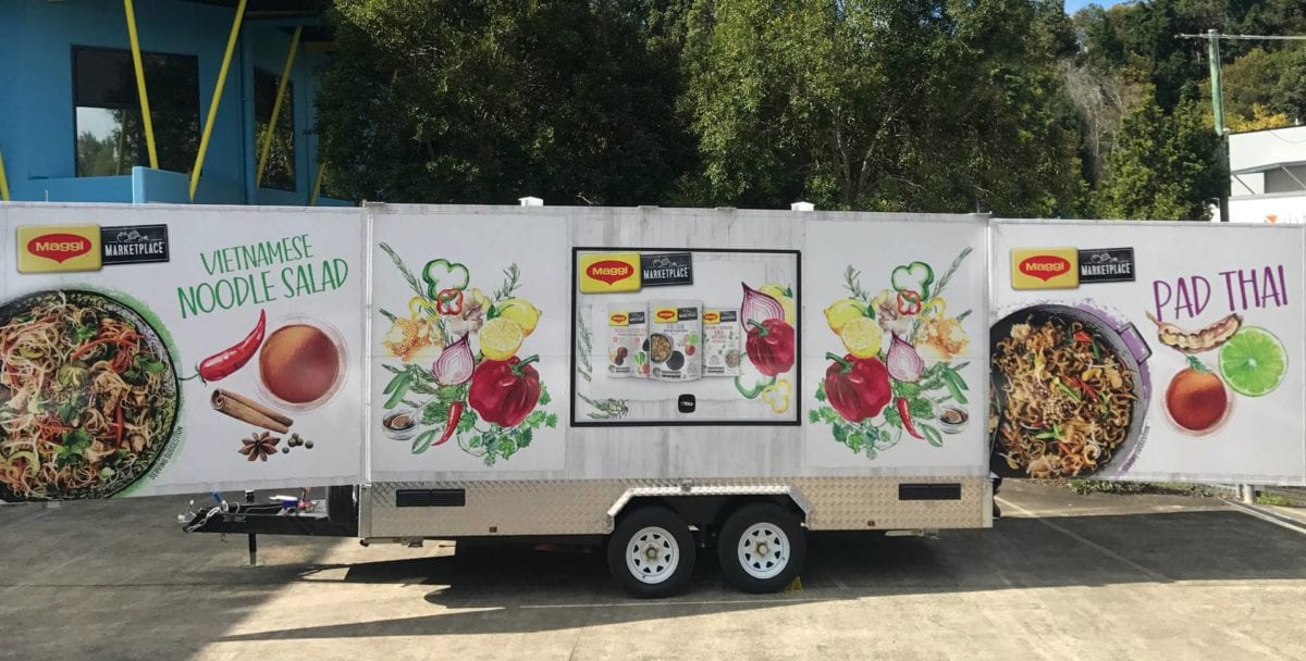 Bella Manufacturing Maggi Food Trailer Fold Out Advertising Wings Cropped