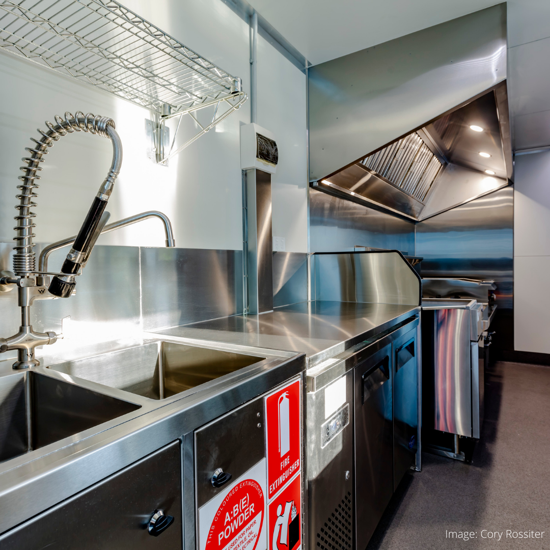 interior of food trailer