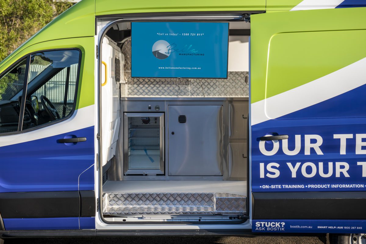 Bostik training van side view interior